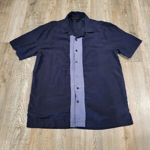 Axist Short Sleeve Washable Silk Button Up Shirt Mens Size Small